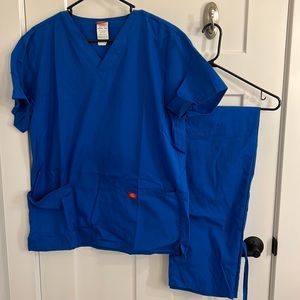 Women’s royal blue matching scrubs set